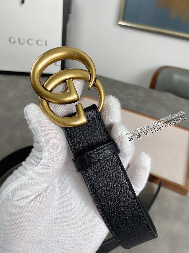 Gucci經典皮帶 古奇織紋雙G小牛皮腰帶  jjp1339